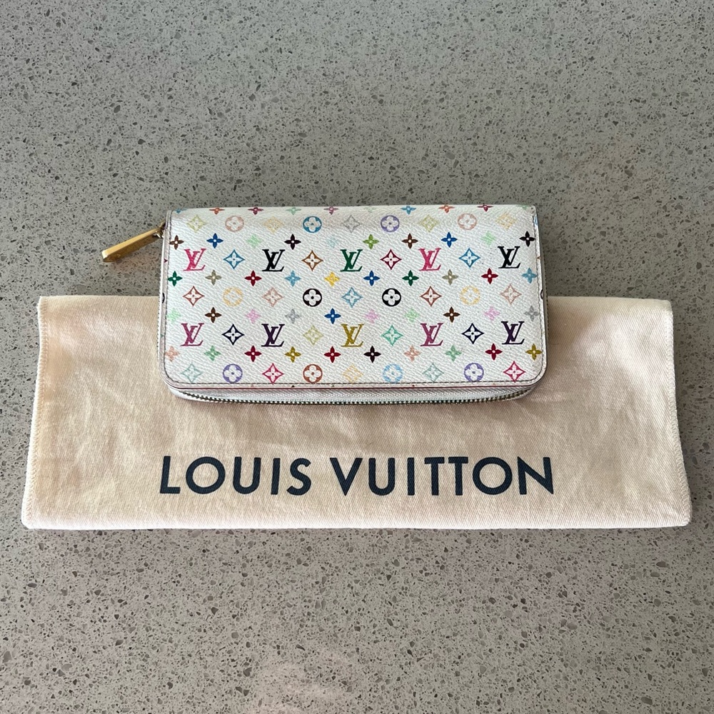 LOUIS VUITTON Zippy Wallet Multicolor White - 💯 AUTHENTIC